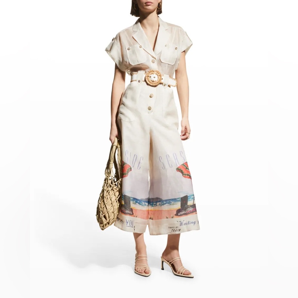 Zimmermann Postcard Belted Jumpsuit